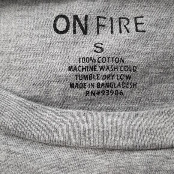 On Fire Graphic Crop top Corded Waist Gray 100% Cotton  Size Small - Picture 3 of 9